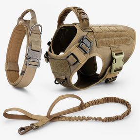 Zwart Nylon Tactisch Militair Verstelbaar Harnas voor Grote Honden met Vest en Handvat