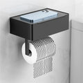 Elegante Porta Rotolo di Carta Igienica Nero - Design Moderno per Bagno - Acciaio Inox