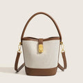 Bucket Skuldertaske Dame Beige - Kompakt Elegance - Syntetisk Læder