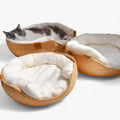 Luna Nest Cuccia Intrecciata a Mano in Bambù per Animali Domestici - Cestino Naturale e Confortevole per Gatti e Cani Piccoli