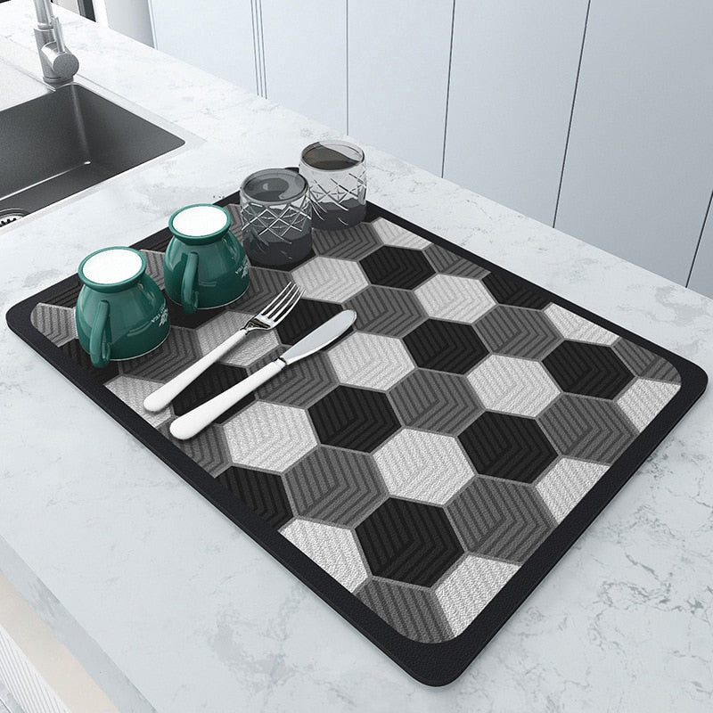 Afdruip Mat | Super absorberend, antislip & uniek design - - Dish Racks & Drain Boards - Pantino