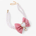Collar ajustable de doble capa con colgante de corazón - Color rosa