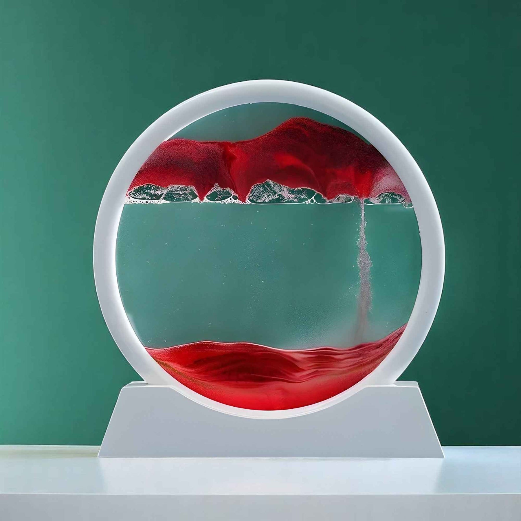 Decoratief 3D Bewegend Zand Schilderij van Glas – Ontspannend Landschap voor Kantoor/Thuis