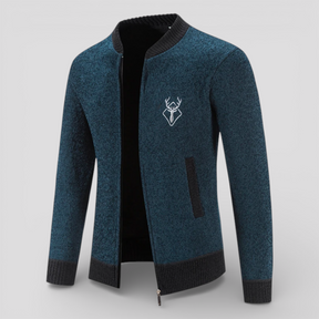 Męski kardigan na zamek 100% wełna merino - ciepły, miękki i wygodny