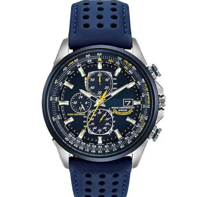 MultiSteel herenchronograafhorloge, leren band, elegant en nauwkeurig