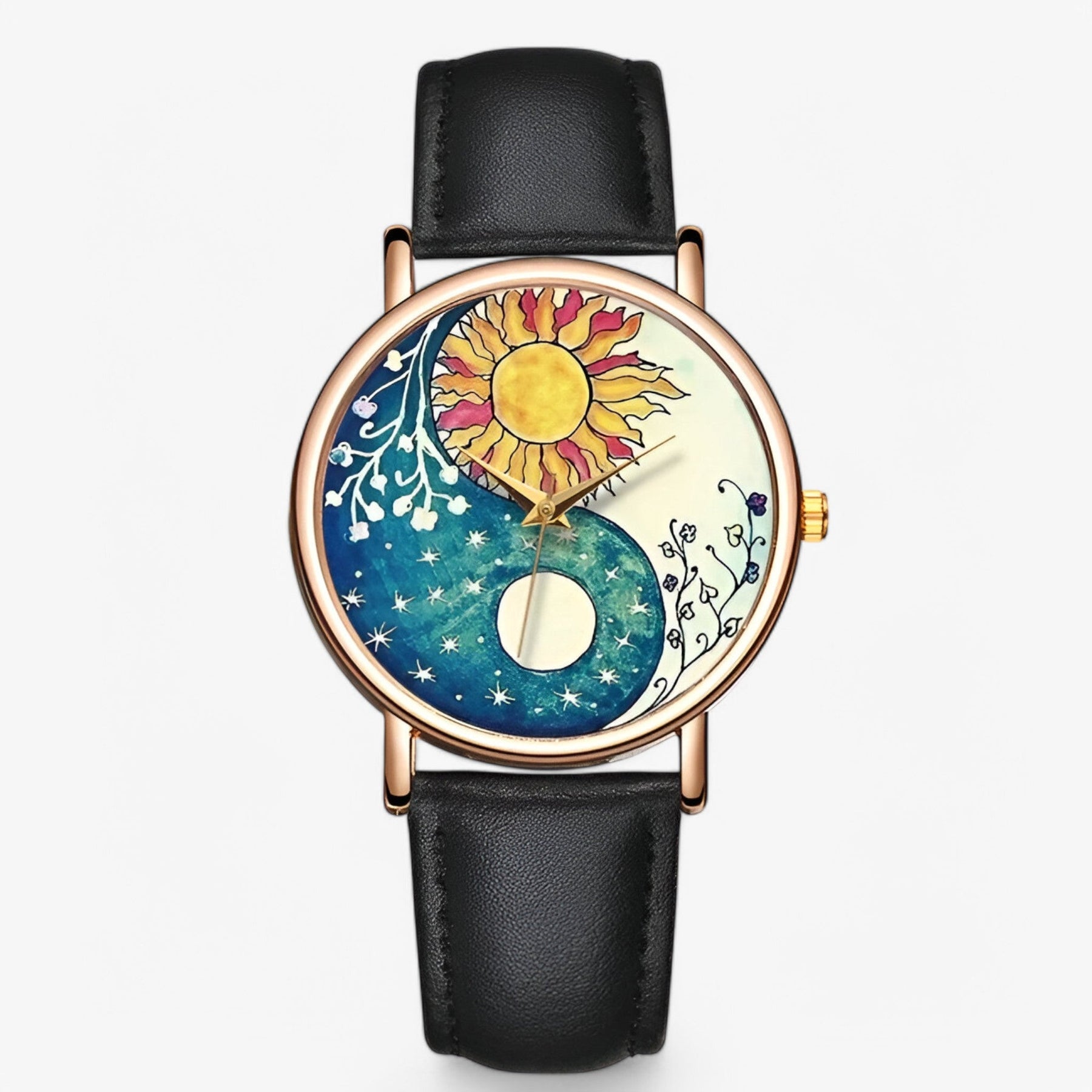 Modieus horloge van echt leer met origineel design en waterbestendig