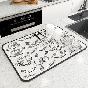 Afdruip Mat | Super absorberend, antislip & uniek design - - Dish Racks & Drain Boards - Pantino