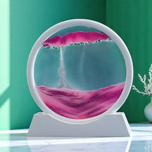 Decoratief 3D Bewegend Zand Schilderij van Glas – Ontspannend Landschap voor Kantoor/Thuis