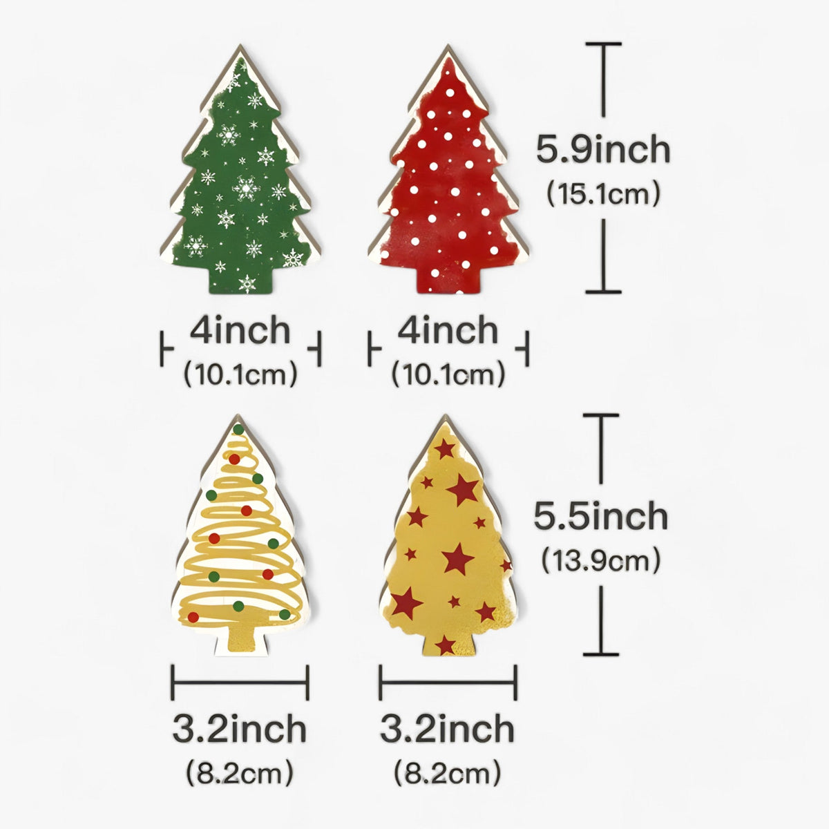 Putuo Decor | Kerstboom Tafeldecoratie - Set van 4 Stukken voor Boerderijwoning en Cadeaus - - Putuo Decor | Kerstboom Tafeldecoratie - Set van 4 Stukken voor Boerderijwoning en Cadeaus - €25 - Pantinoshop