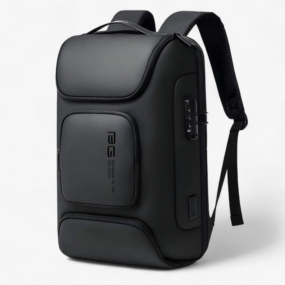 bags : Luca | Waterdichte rugzak met USB-poort in Zwart 47 x 30 x 16 cm van Pantinoshop
