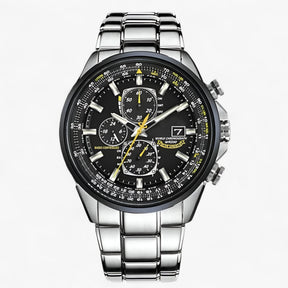 Heren Chronograaf Horloge MultiSteel 42mm, Zilverkleurig Staal met Elegante Blauwe Wijzerplaat