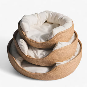 Ecologisch Huisdierenbed van Handgevlochten Bamboe voor Honden en Katten, Natuurlijk en Duurzaam