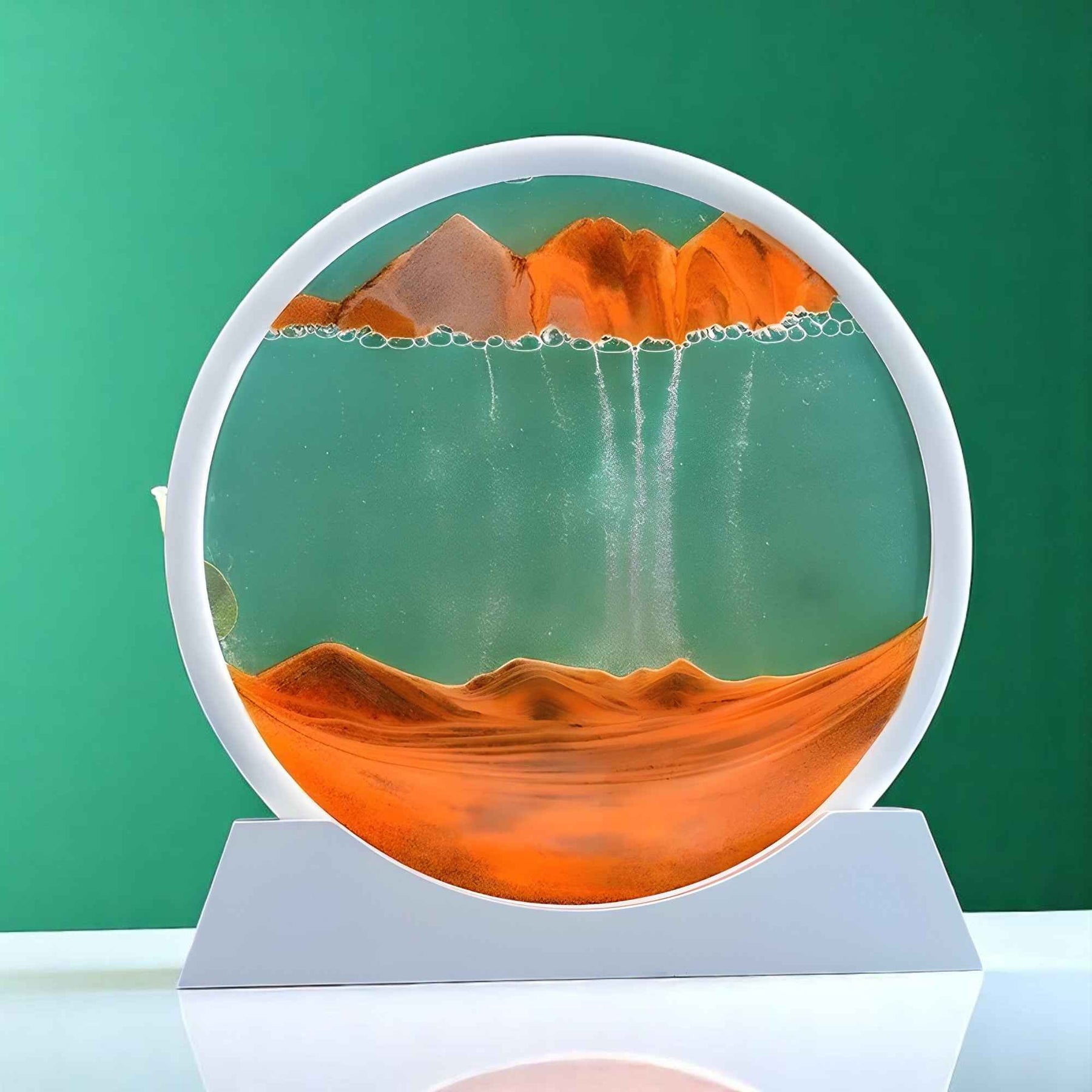 Decoratief 3D Bewegend Zand Schilderij van Glas – Ontspannend Landschap voor Kantoor/Thuis