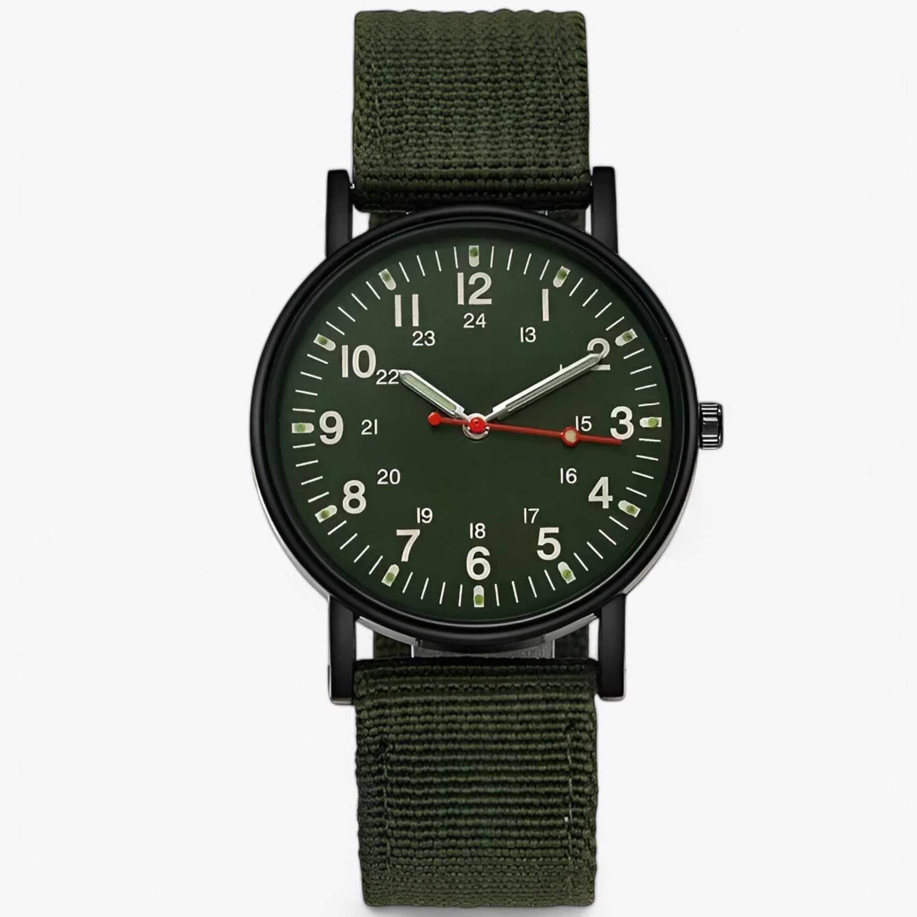 watches : Hektor | Nylon Sport Militair Horloge in militair groen van Pantinoshop