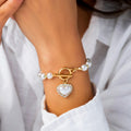 Bracciale di perle da donna in metallo