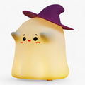 Lampka nocna z duchem i dynią - Ładowalna dekoracja na Halloween na stolik nocny