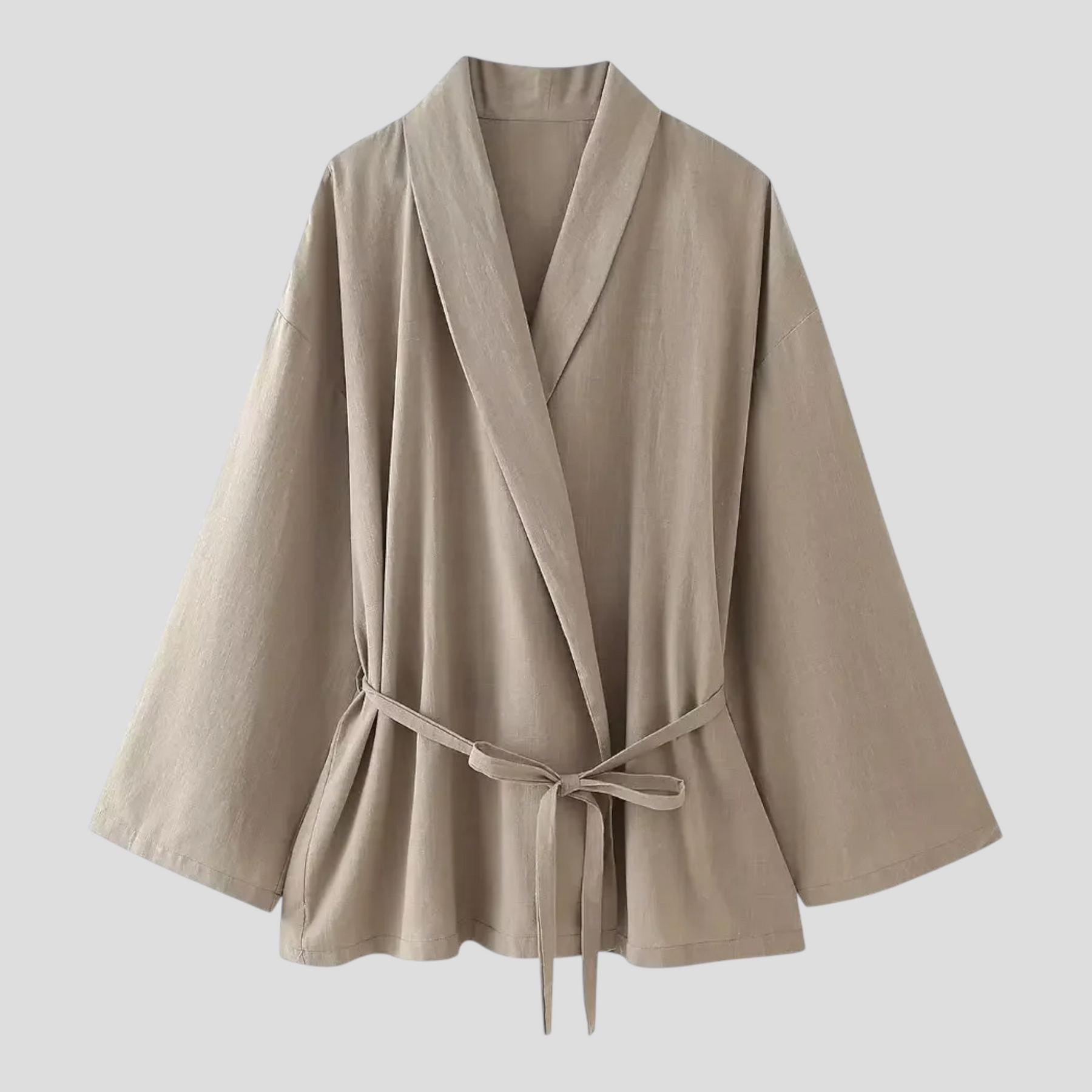 Kimono Elegante in Lino da Donna con Cintura - Perfetto per Estate e Primavera