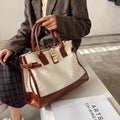Bolso de Hombro para Mujer Marrón - Moda en Lona