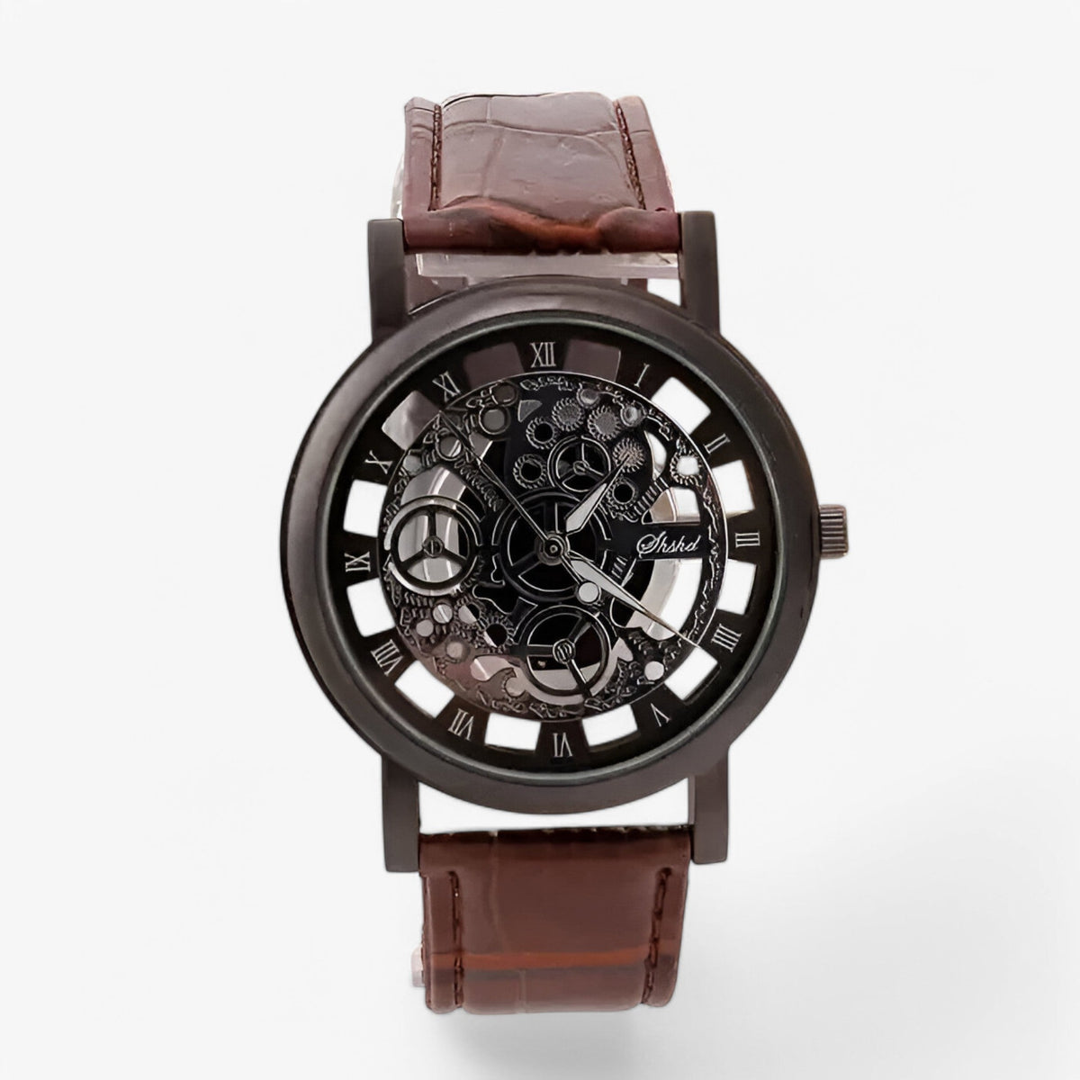 Olivier | Kwarts uurwerk met leren band en Romeins wijzerplaat- €25 : Olivier | Kwarts uurwerk met leren band en Romeins wijzerplaat in van Pantinoshop