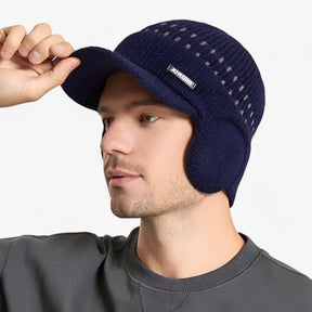 Kevin | Warme Stijl - Gebreide Cap met Oorflappen - marineblauw - Kevin | Warme Stijl - Gebreide Cap met Oorflappen - €25 - Pantinoshop