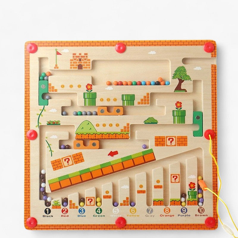 Leren en Spelen | Magnetisch Kleuren- en Cijferdoolhof - paddestoelhuis - Leren en Spelen | Magnetisch Kleuren- en Cijferdoolhof - €25 - Pantinoshop