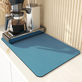 Afdruip Mat | Super absorberend, antislip & uniek design - Blauw - Dish Racks & Drain Boards - Pantino