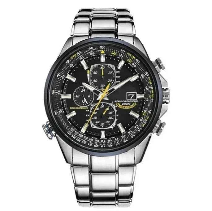 MultiSteel herrechronografur, læderrem, elegant og præcist