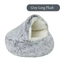 pets : Knus Comfort | Warm Kattennest voor Winterdagen in Grijze Lange Pluche van Pantinoshop