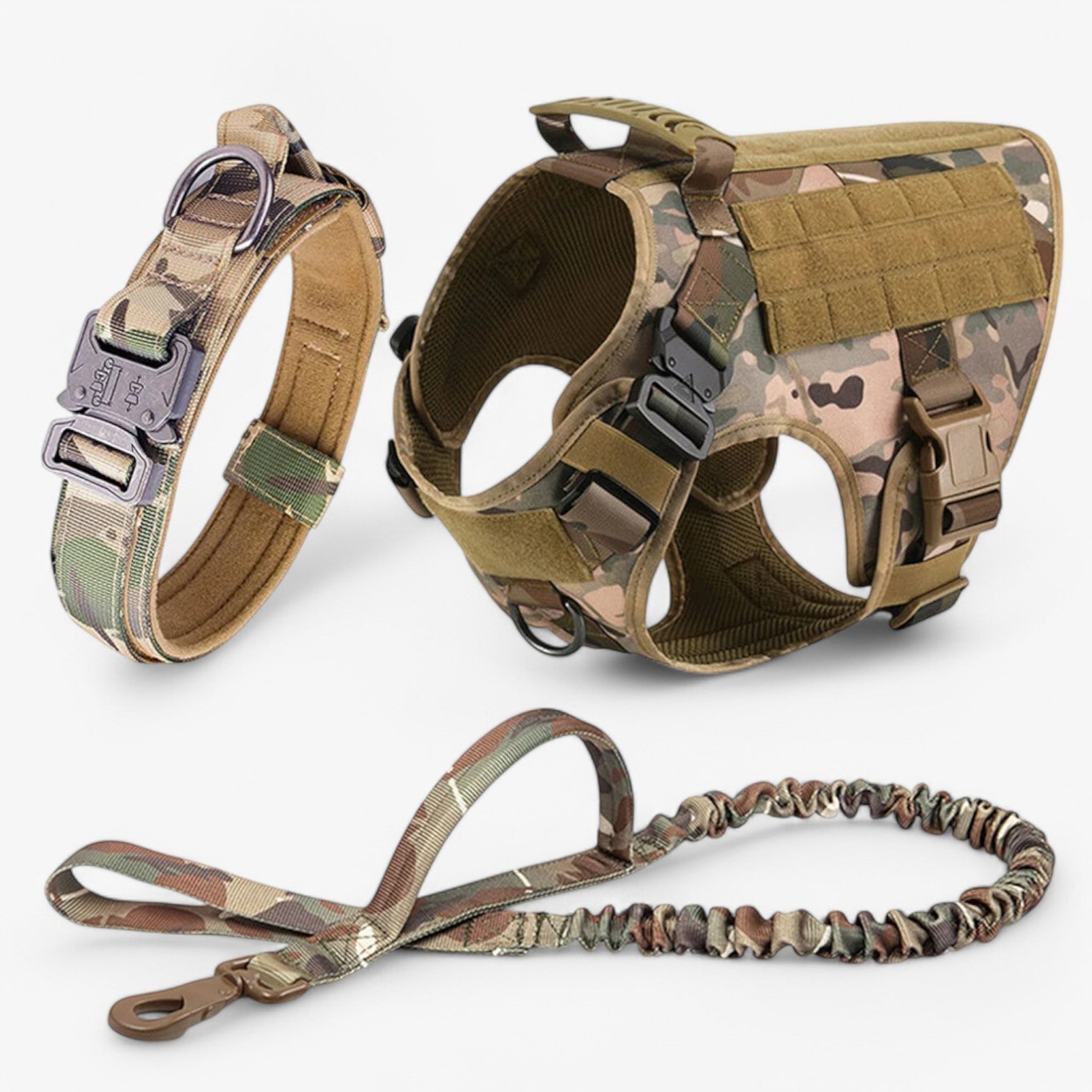 Zwart Nylon Tactisch Militair Verstelbaar Harnas voor Grote Honden met Vest en Handvat