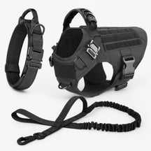 Zwart Nylon Tactisch Militair Verstelbaar Harnas voor Grote Honden met Vest en Handvat