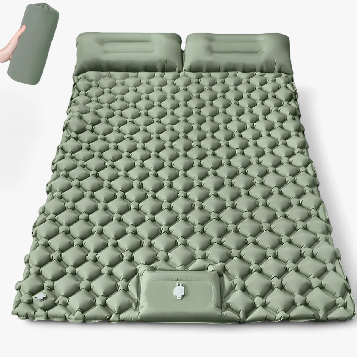 Dubbel Opblaasbare Matras voor Buitengebruik – Extra Breed en Ultralicht- €25 : Dubbel Opblaasbare Matras voor Buitengebruik – Extra Breed en Ultralicht in Lente Regen Groen van Pantinoshop