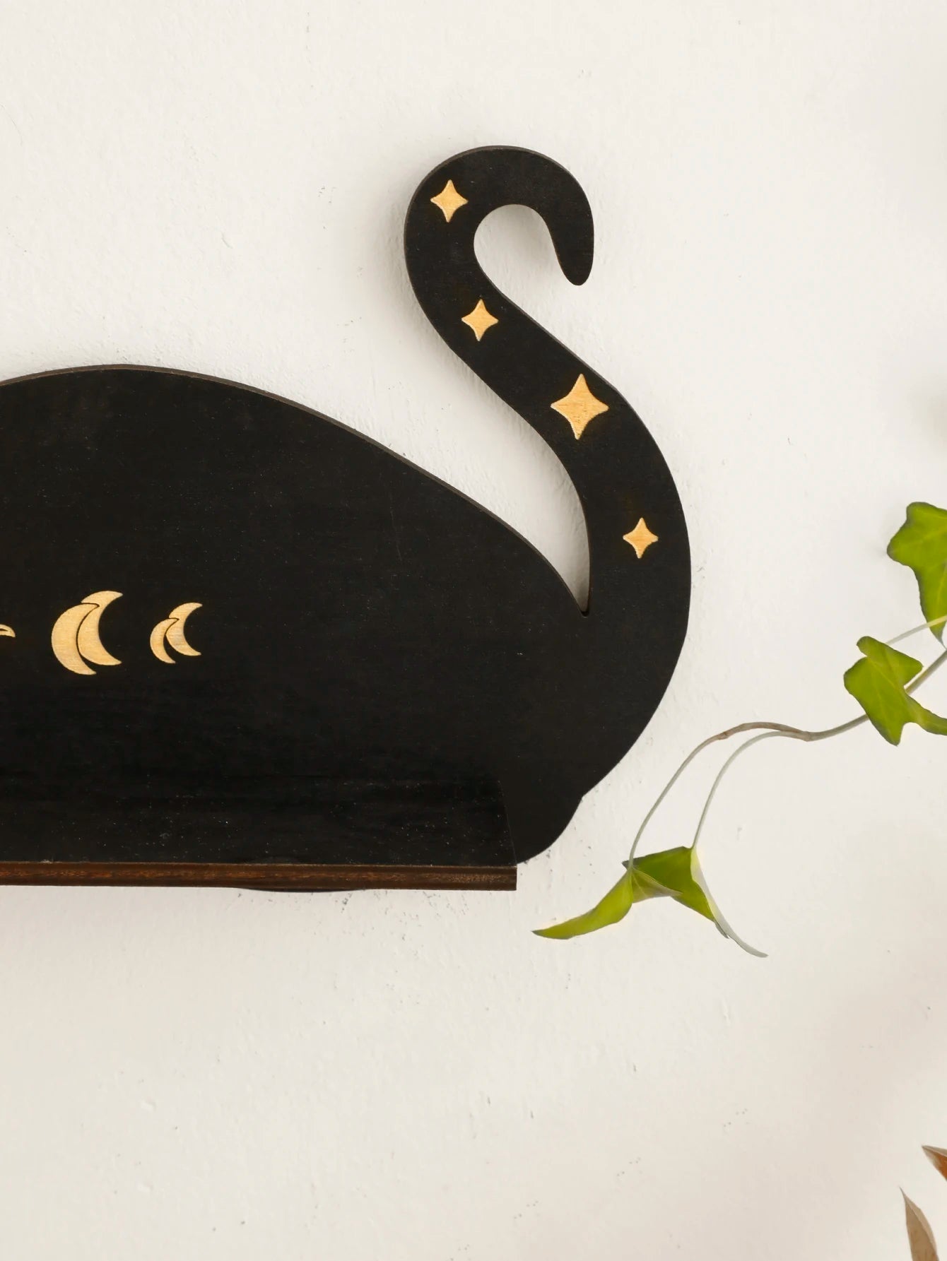 Nyx | Zwarte Kat Maanfase Wandplank - - Nyx | Zwarte Kat Maanfase Wandplank - €25 - Pantinoshop