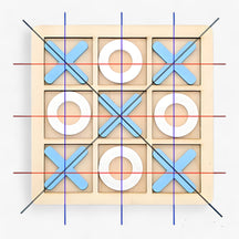 Slim Plezier | Houten Tic-Tac-Toe Spel - blauw - Slim Plezier | Houten Tic-Tac-Toe Spel - €25 - Pantinoshop