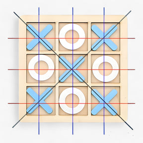 Slim Plezier | Houten Tic-Tac-Toe Spel - blauw - Slim Plezier | Houten Tic-Tac-Toe Spel - €25 - Pantinoshop