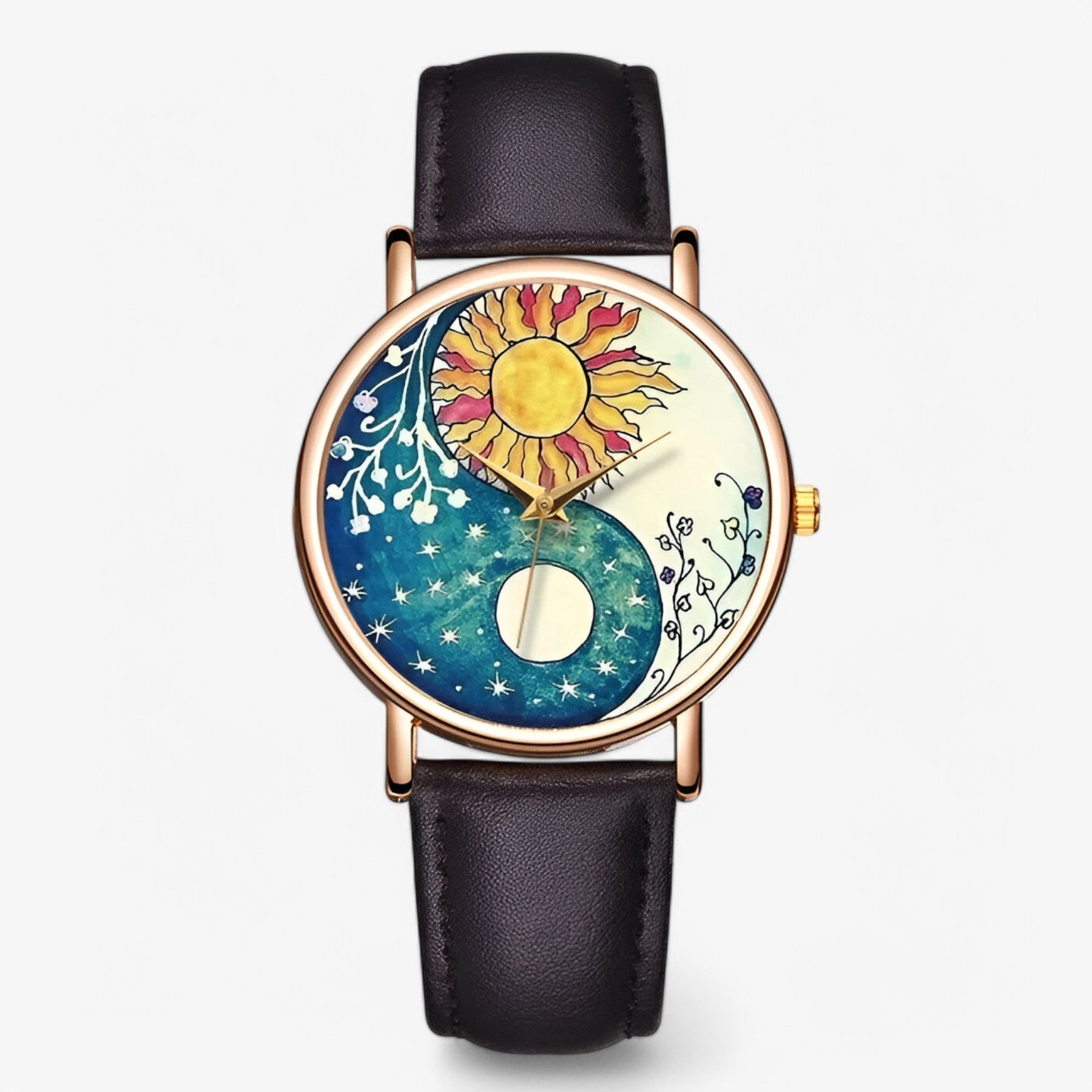 Modieus horloge van echt leer met origineel design en waterbestendig