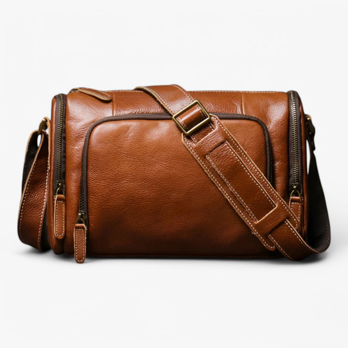 bags : Benjamin | Vintage Schoudertas - Elegant en multifunctioneel in Bruin van Pantinoshop
