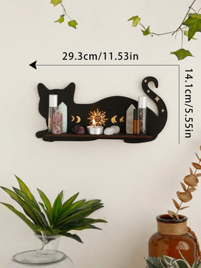 Nyx | Zwarte Kat Maanfase Wandplank - - Nyx | Zwarte Kat Maanfase Wandplank - €25 - Pantinoshop