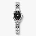 Reloj pulsera oval minimalista para mujer - negro
