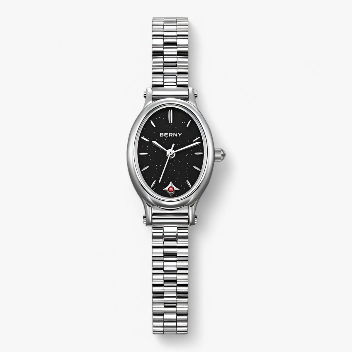 Ruby | Minimalistische ovalen armbandhorloge- €25 : Ruby | Minimalistische ovalen armbandhorloge in Zwart van Pantinoshop