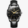 Orologio da uomo oro-bianco - Classico, impermeabile e con cinturino in pelle - Ideale per uso quotidiano