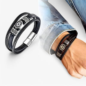 David | Stijlvol Meergaten Lederen Armband met Magneetsluiting - €25 : David | Stijlvol Meergaten Lederen Armband met Magneetsluiting in van Pantinoshop
