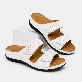 Sandalen met sleehak – Comfort en stijl gecombineerd Leer Dames