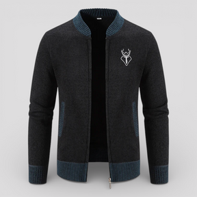 Męski kardigan na zamek 100% wełna merino - ciepły, miękki i wygodny