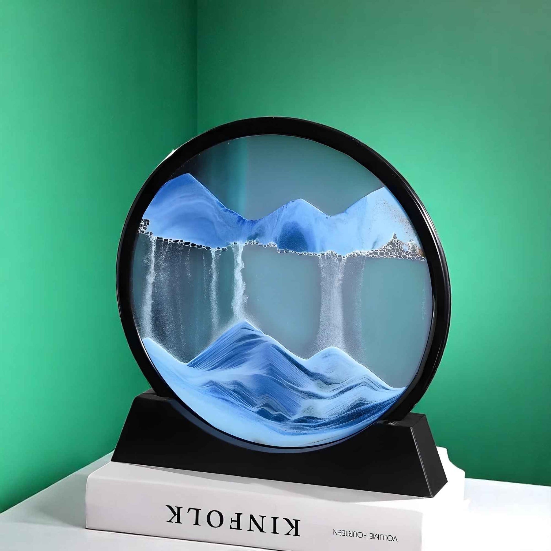 Decoratief 3D Bewegend Zand Schilderij van Glas – Ontspannend Landschap voor Kantoor/Thuis