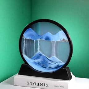 Decoratief 3D Bewegend Zand Schilderij van Glas – Ontspannend Landschap voor Kantoor/Thuis