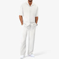 Heren Business Casual Set: Net Overhemd en Slim Fit Broek