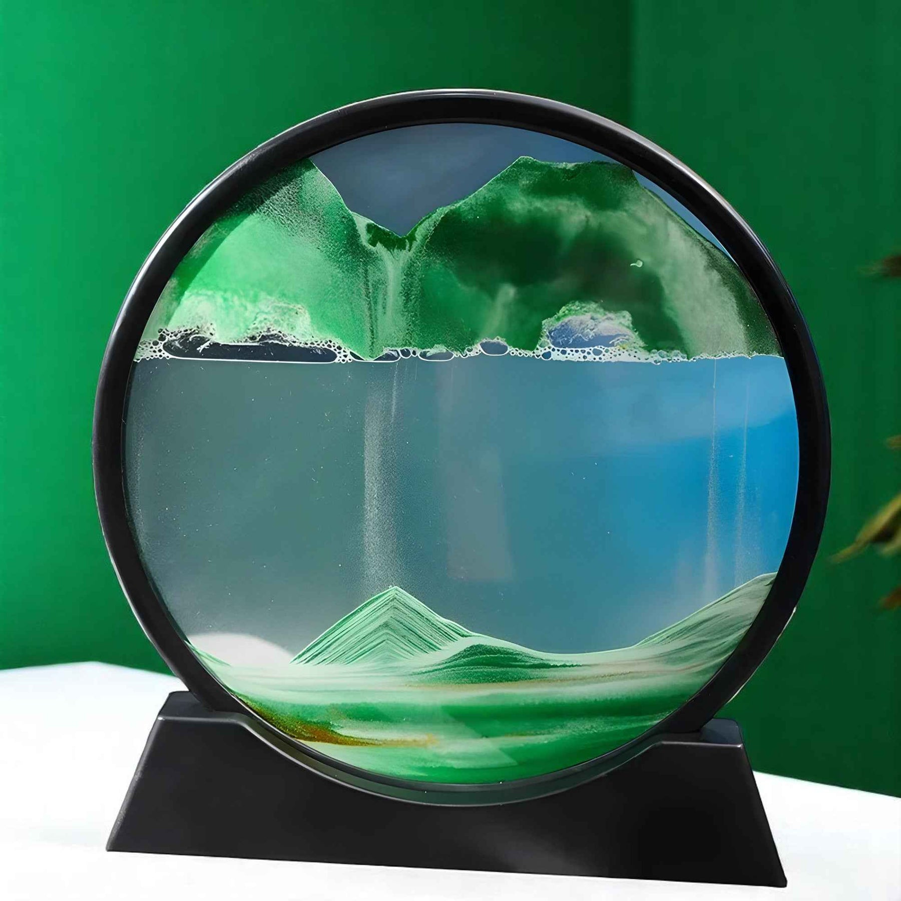 Decoratief 3D Bewegend Zand Schilderij van Glas – Ontspannend Landschap voor Kantoor/Thuis