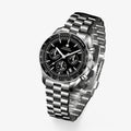 Zegarek niebieski - luksusowy stalowy zegarek chronograf