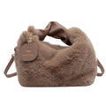 Bolso cruzado de peluche - Marrón claro