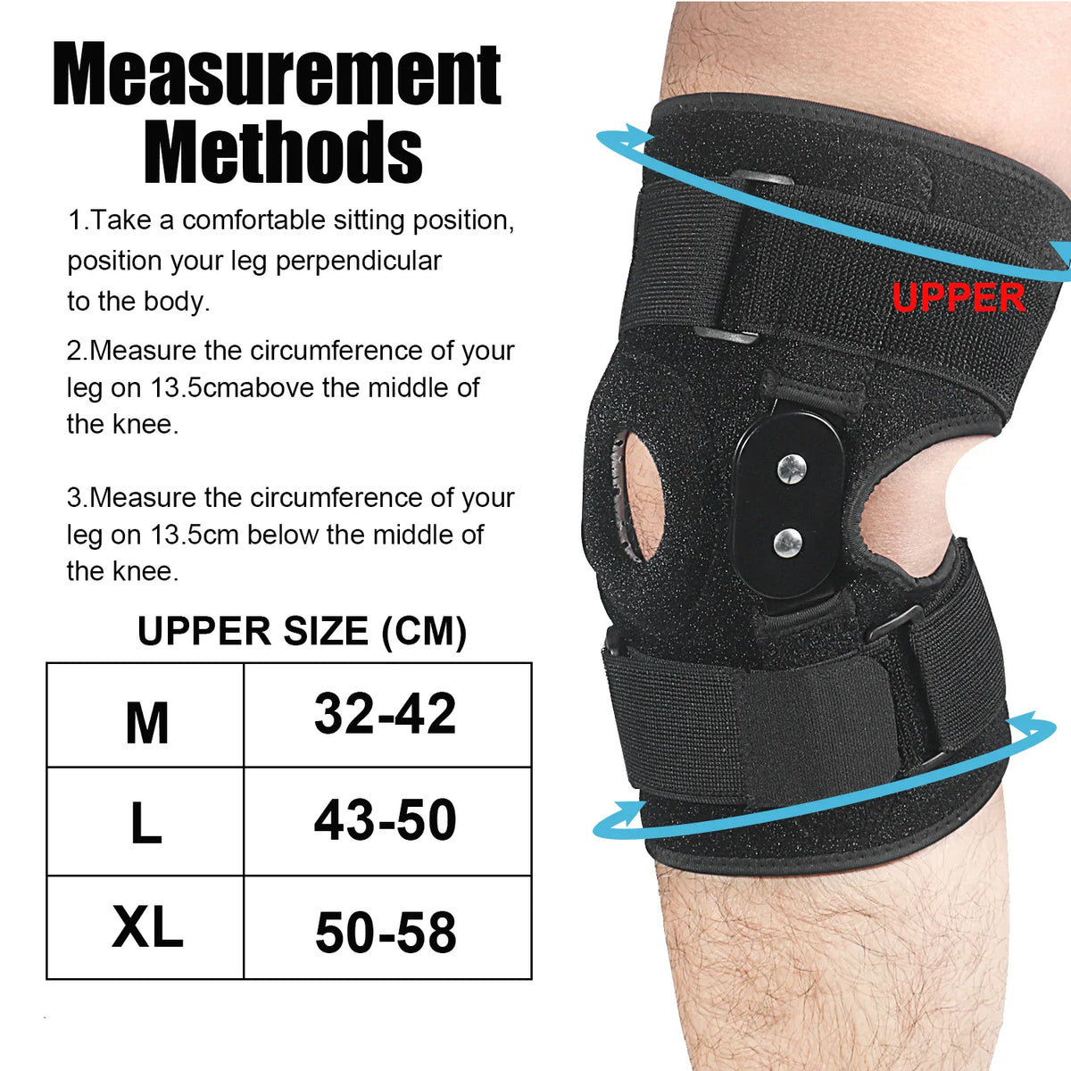 KneeGuard - Verstelbare en scharnierende kniebracesteun - Ademende brace - - Health & Beauty - Pantino